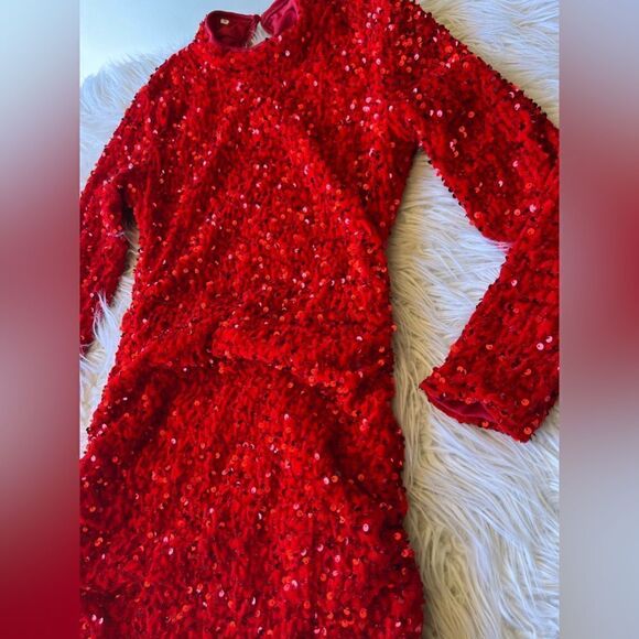 SEQUIN DRESS💫red💫small  - Picture 3 of 7